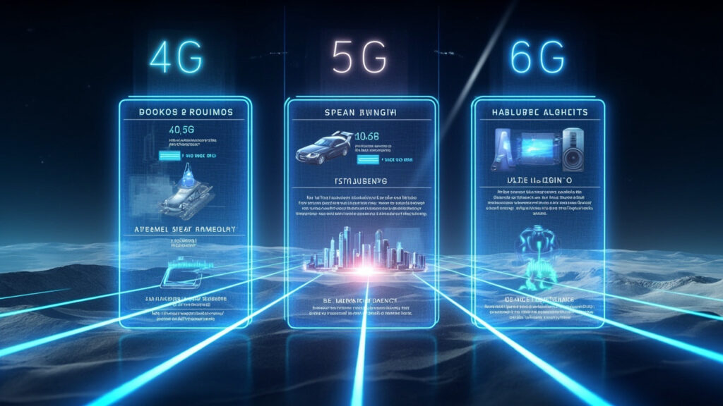 Différence entre la 4g, la 5g et la 6g : vitesses, latence et usages